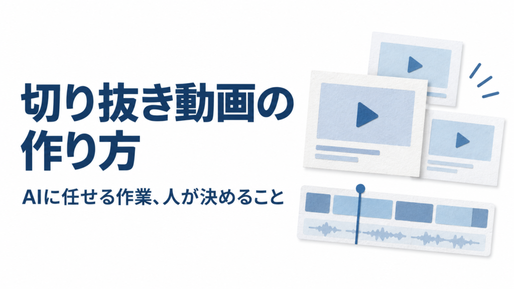 切り抜き動画の作り方。AIに任せる作業、人が決めること