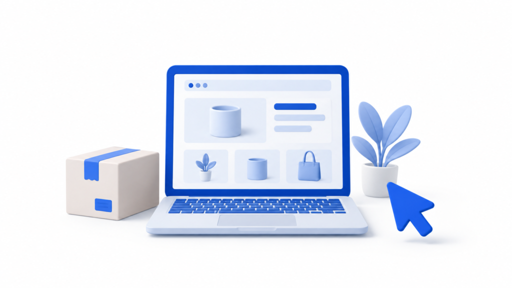 Webサイト・販売窓口を表すイメージイラスト